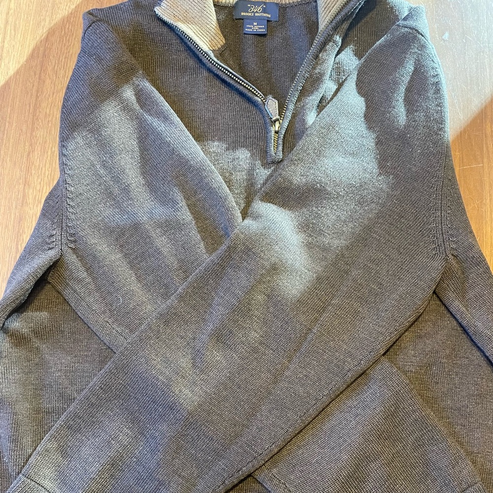 Brooks Brothers Charcoal Half-Zip Sweater